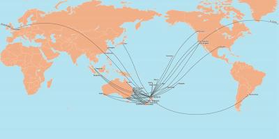 Air new zealand harta rutelor internaționale