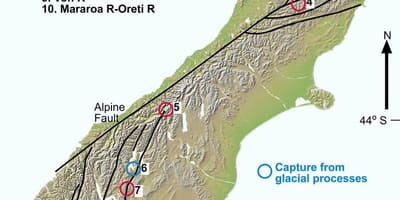 Harta defileul râului noua zeelandă