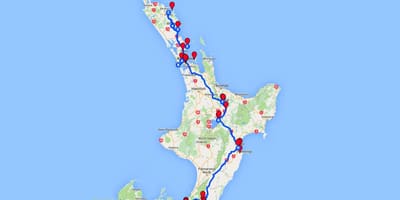 Harta de conducere din insula de nord, noua zeelandă
