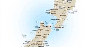 Harta insula de sud din noua zeelandă atracții