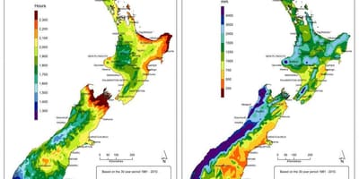 Harta noua zeelandă climatice