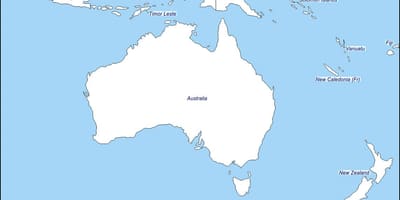 Conturul hărții australia și noua zeelandă