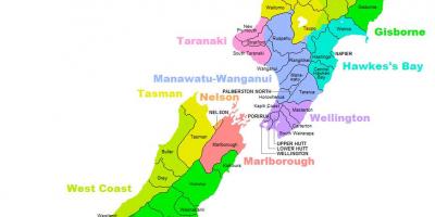 Noua zeelandă district hartă
