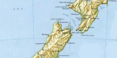 Wellington noua zeelandă pe harta